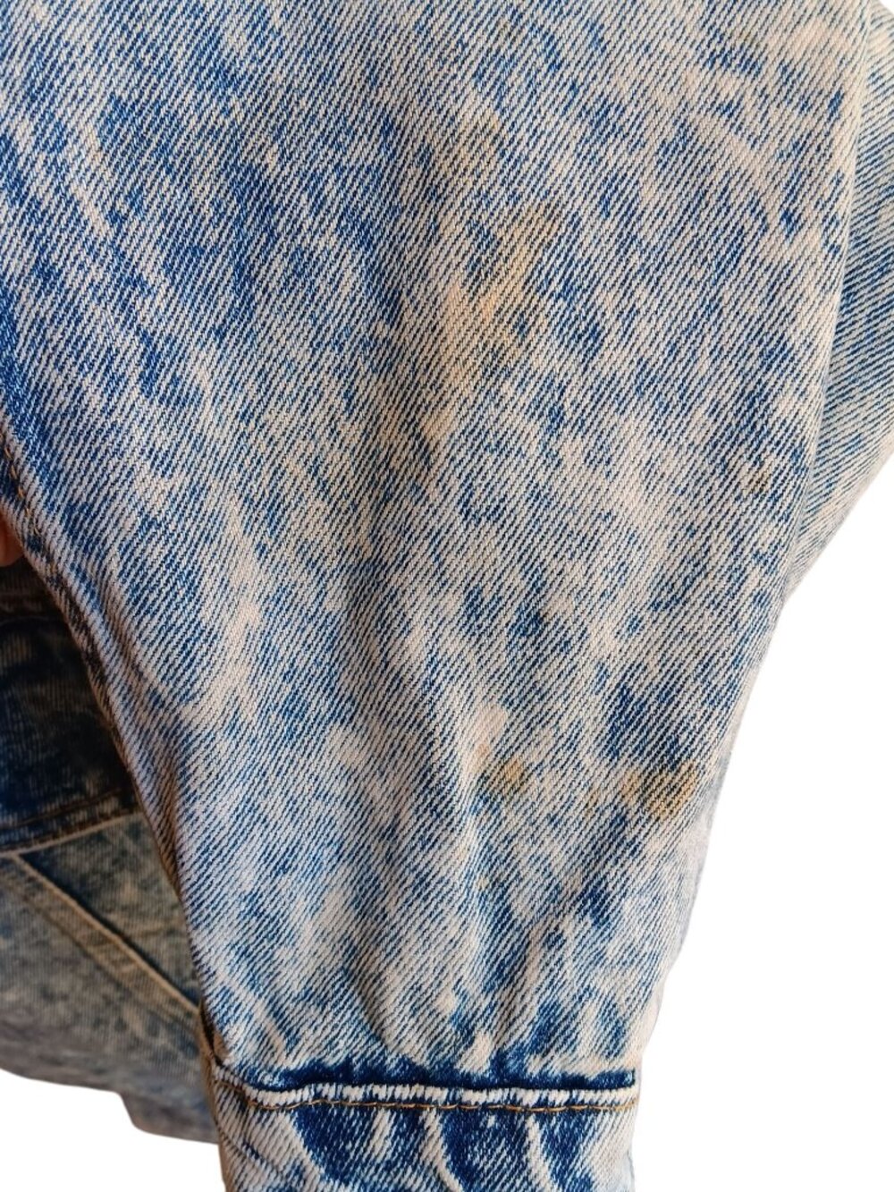 True Vintage Acid Wash Jacket 1980s Denim New Wave Preppy Canyon River Blues - Picture 7 of 10